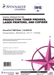 DiversiPrint Gloss 60# Adhesive Paper, Scored Permanent, 8-1/2" x 11", 100 Sheets